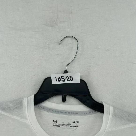 Under Armour T-Shirt Men's Sz M White Loose HeatGear Threadborne Crew Neck - Picture 11 of 11